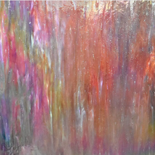 Load image into Gallery viewer, Stained Glass - ART124I Rust, White, Blue Iridescent Streaky