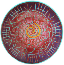 Load image into Gallery viewer, Decorative Batiky Fused Glass Bowl - Yellow Spiral Center