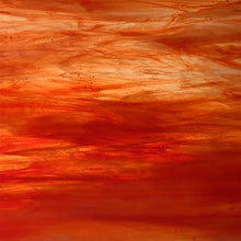 Load image into Gallery viewer, Stained Glass - W027 - Red, Orange Wispy Opal