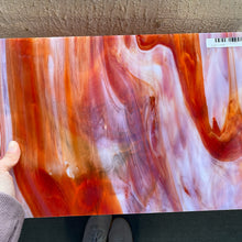 Load image into Gallery viewer, Stained Glass - W027 - Red, Orange Wispy Opal