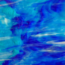 Load image into Gallery viewer, Stained Glass - W0707 - Dark Blue, Light Blue, White Wispy Mystic