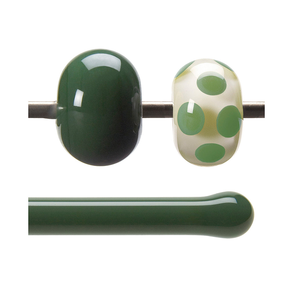 Bullseye Glass Rod - 0141 Deep Forest Green - Opalescent