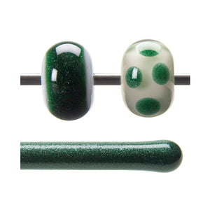 Bullseye Glass Rod - 1112 Aventurine Green - Transparent