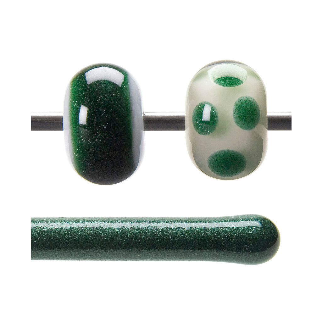Bullseye Glass Rod - 1112 Aventurine Green - Transparent