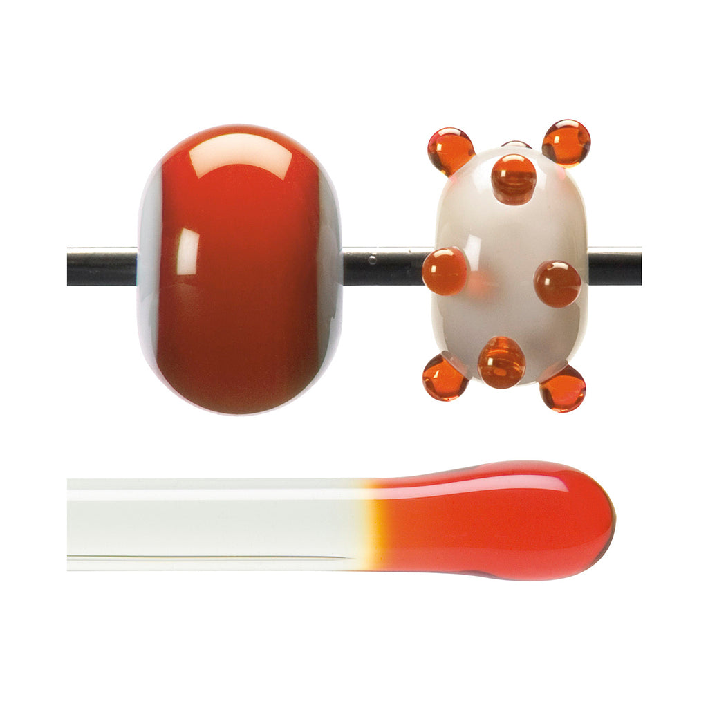 Bullseye Glass Rod - 1125 Orange* - Transparent
