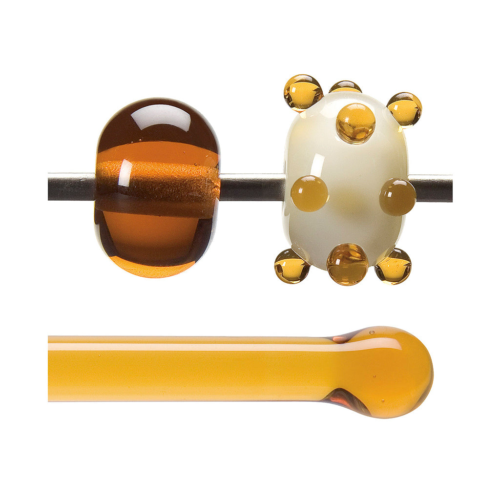 Bullseye Glass Rod - 1137 Medium Amber - Transparent