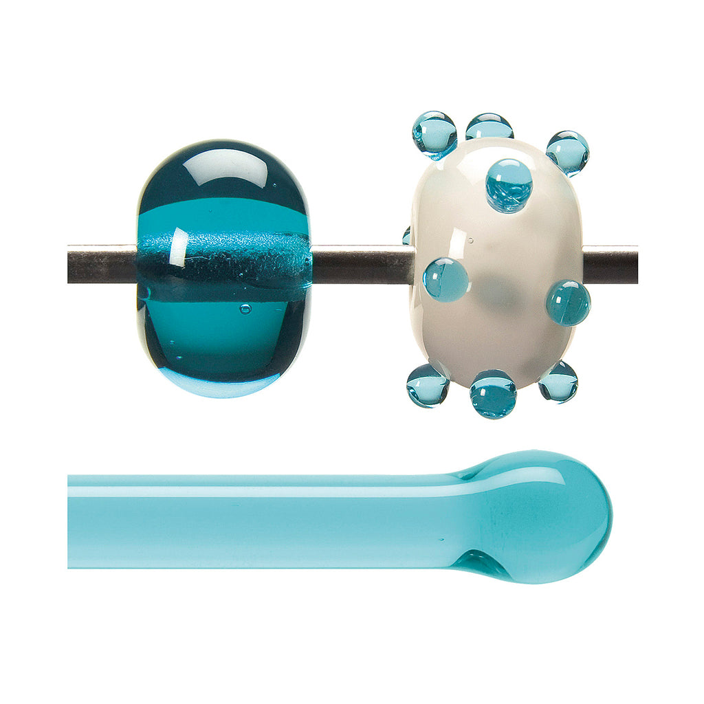 Bullseye Glass Rod - 1408 Light Aquamarine Blue- Transparent