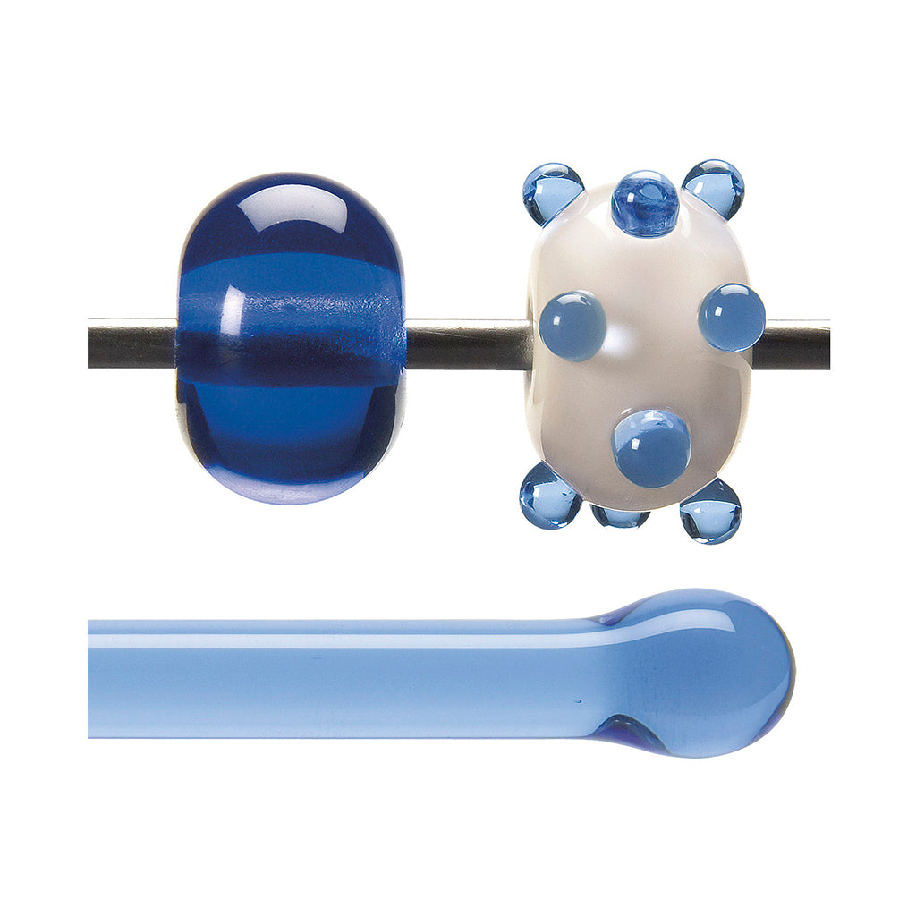 Bullseye Glass Rod - 1414 Light Sky Blue - Transparent