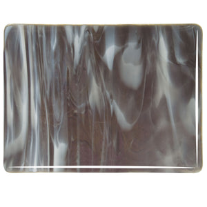 Sheet Glass - 2129 Charcoal Gray Transparent, White Opal - Streaky