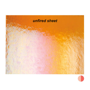 Large Sheet Glass - 1025-31 Light Orange Iridescent Rainbow* - Transparent