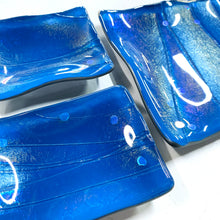 Load image into Gallery viewer, Iridescent Blue Fused Glass Dish Set
