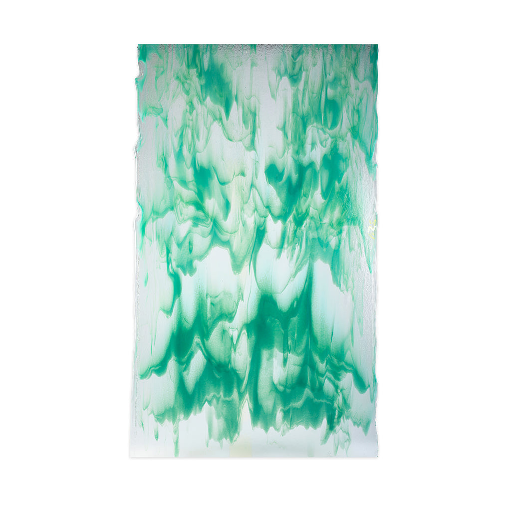 Sheet Glass - 30614A Opaline, Teal Green Opal - Glascadia Streaky*
