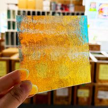 Load image into Gallery viewer, Cyan/ Red on Clear Dichroic- 4 inch Square
