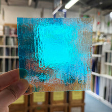 Load image into Gallery viewer, Cyan/ Red on Clear Dichroic- 4 inch Square
