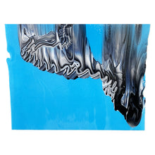 Load image into Gallery viewer, Large Sheet Glass - 51110A Light Cyan, White, Black Graffiti - Glascadia
