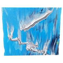 Load image into Gallery viewer, Large Sheet Glass - 51110A Light Cyan, White, Black Graffiti - Glascadia
