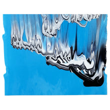 Load image into Gallery viewer, Large Sheet Glass - 51110A Light Cyan, White, Black Graffiti - Glascadia
