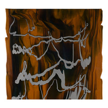 Load image into Gallery viewer, Large Sheet Glass - 51124A Burnt Orange Opal with Steel Blue Opal Drizzle* - Glascadia

