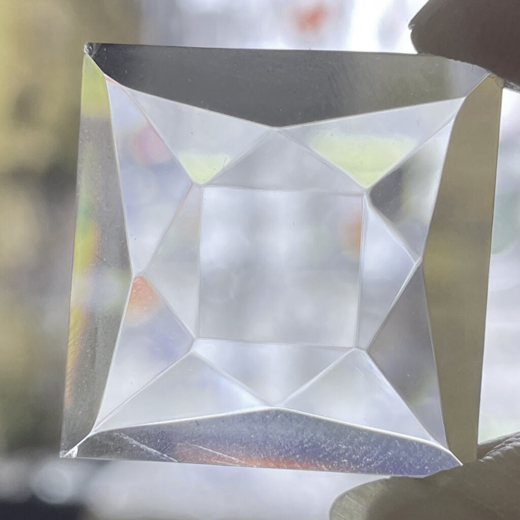 Clear Square Faceted Jewel