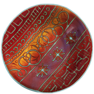 Decorative Batiky Bowl - Red, Orange & Blue Combo