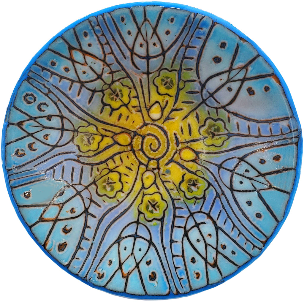 Decorative Batiky Bowl - Yellow & Blue Combo
