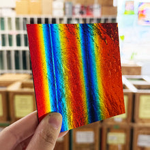 Load image into Gallery viewer, Rainbow 1" Stripes on Black Dichroic- 4 inch Square
