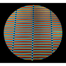 Load image into Gallery viewer, Rainbow 3/4" Stripes on Black Dichroic- 4 inch Square
