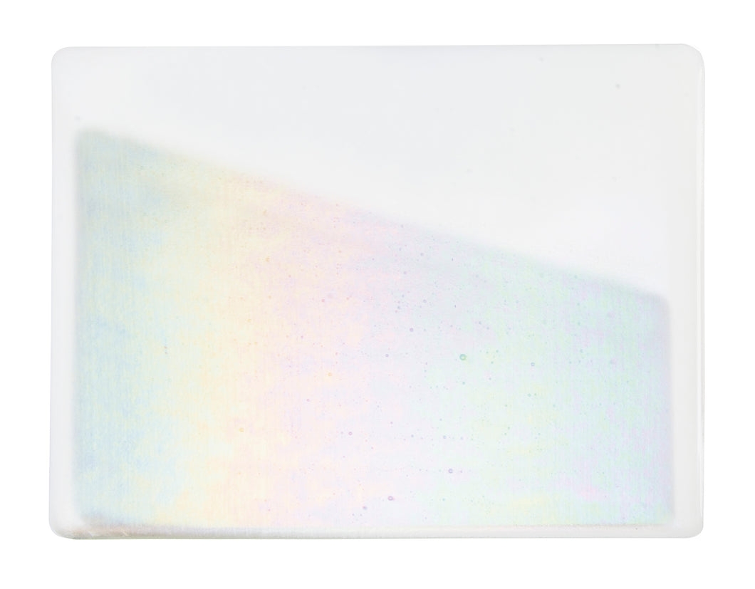 Large Sheet Glass - White Iridescent Rainbow - Opalescent