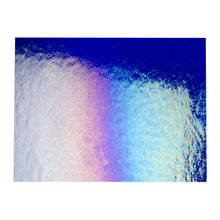 Load image into Gallery viewer, Large Sheet Glass - Deep Royal Blue Iridescent Rainbow - Transparent
