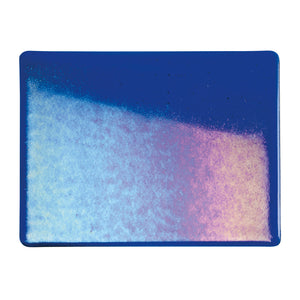 Large Sheet Glass - 1114-31 Deep Royal Blue Iridescent Rainbow - Transparent