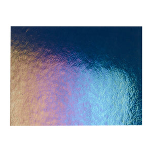 Large Sheet Glass - Aventurine Blue Iridescent Rainbow - Transparent