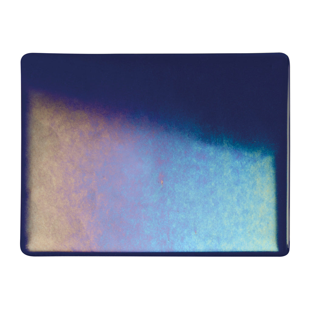 Large Sheet Glass - Aventurine Blue Iridescent Rainbow - Transparent