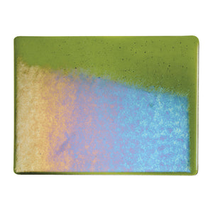 Large Sheet Glass - 1141-31 Olive Green Iridescent Rainbow - Transparent