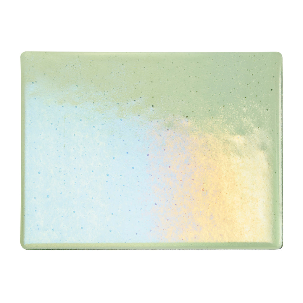 Sheet Glass - 1217-31 Leaf Green Iridescent Rainbow - Transparent