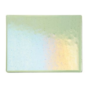 Large Sheet Glass - 1217-31 Leaf Green Iridescent Rainbow - Transparent