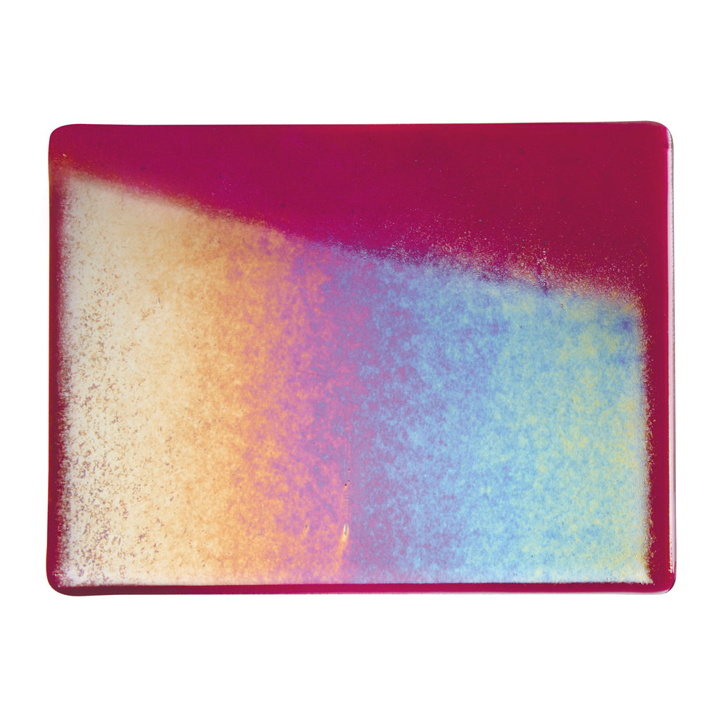 Large Sheet Glass - 1311-31 Cranberry Pink Iridescent Rainbow* - Transparent