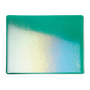 Large Sheet Glass - 1417-31 Emerald Green Iridescent Rainbow - Transparent