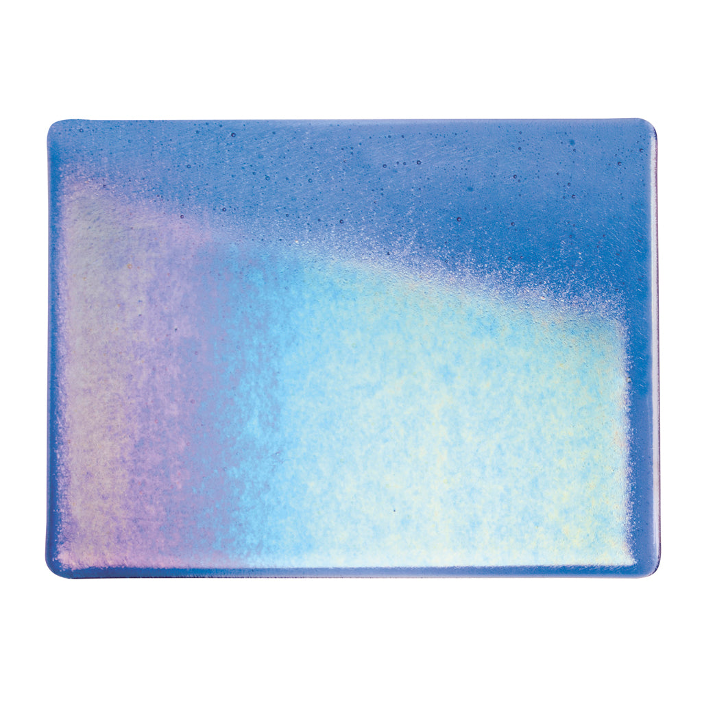 Large Sheet Glass - True Blue Iridescent Rainbow - Transparent