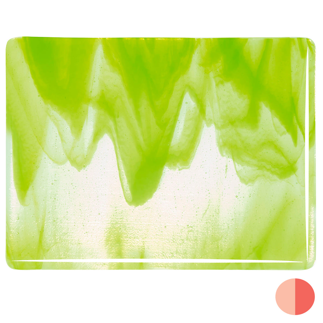 Large Sheet Glass - 2026 Clear, Spring Green* - Streaky