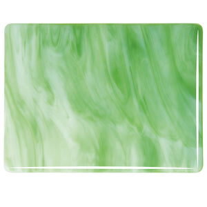 Large Sheet Glass - 2107 White, Light Green - Streaky