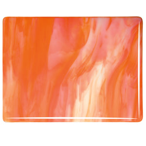 Sheet Glass - White, Orange Opal - Streaky