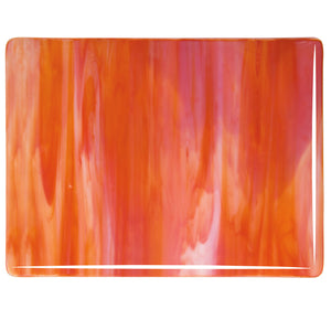 Sheet Glass - 2124 Red Opal, White - Streaky