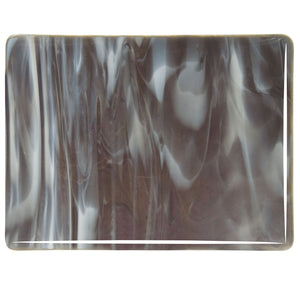 Large Sheet Glass - 2129 Charcoal Gray, White - Streaky