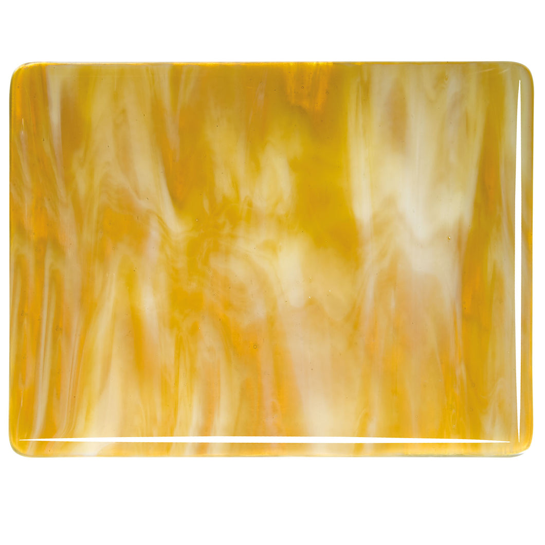 Sheet Glass - Medium Amber, White Opal - Streaky