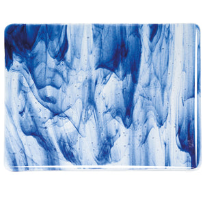 Large Sheet Glass - 2140 Aventurine Blue, Clear - Streaky