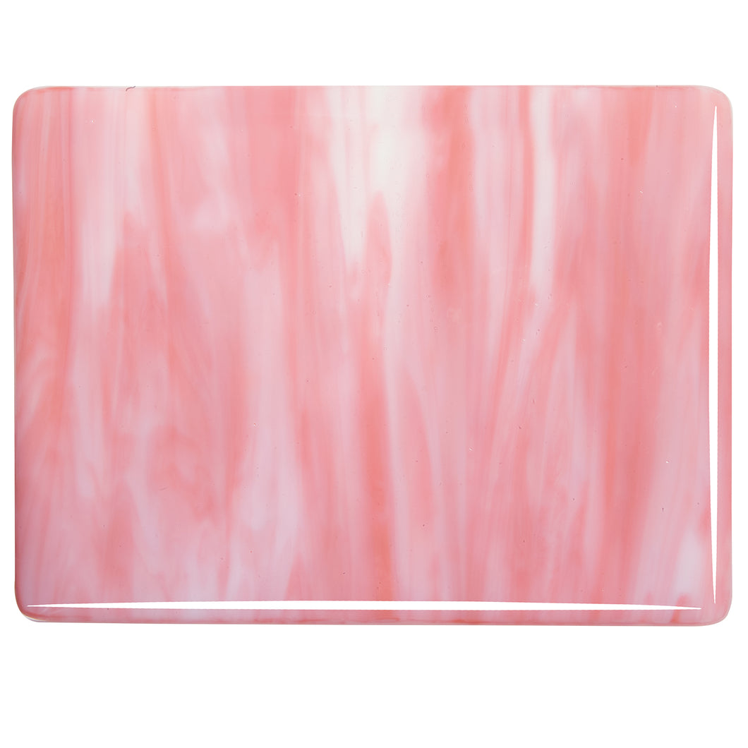 Large Sheet Glass - White, Salmon Pink Opal - Streaky