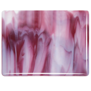 Sheet Glass - White, Cranberry Pink - Streaky