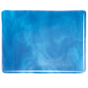Large Sheet Glass - Light Turquoise Blue, True Blue - Streaky
