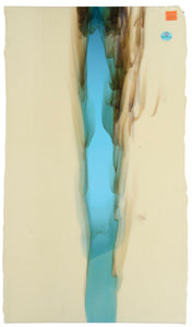 Large Sheet Glass - 2537 French Vanilla, Light Turquoise - Cascade