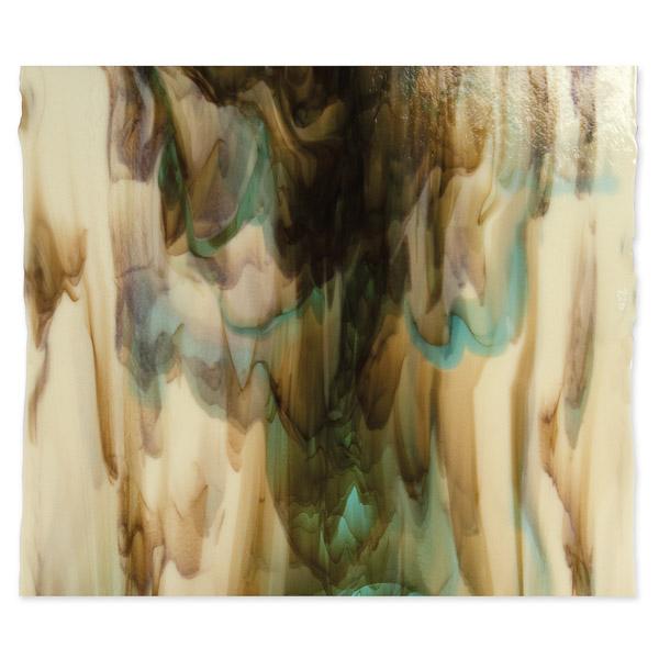 Large Sheet Glass - 2537 French Vanilla, Light Turquoise - Infusion